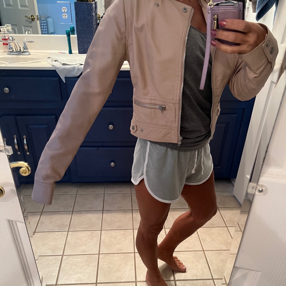 Charlotte Russe Blush Leather Jacket size M